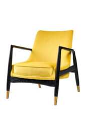 My Furniture Porter Armchair Mustard - 1960S Californian-Inspired Velvet Occasional Chair