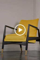 My Furniture Porter Armchair Mustard - 1960S Californian-Inspired Velvet Occasional Chair - thumbnail 3