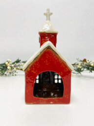 My Square Mile Tealight Candle Holder Housewarming Gift Cottage Ceramic Village Pottery House Ornament (Christmas Church (24Cm)) - thumbnail 3