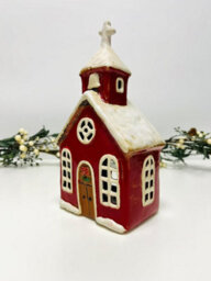 My Square Mile Tealight Candle Holder Housewarming Gift Cottage Ceramic Village Pottery House Ornament (Christmas Church (24Cm))