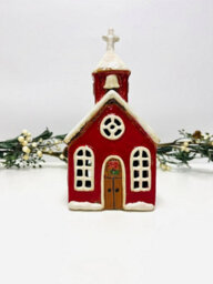 My Square Mile Tealight Candle Holder Housewarming Gift Cottage Ceramic Village Pottery House Ornament (Christmas Church (24Cm)) - thumbnail 2
