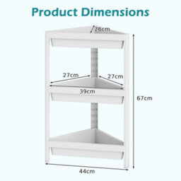 3 Tier Corner Shower Bathroom Standing Shelf - thumbnail 2