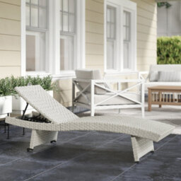 Outsunny Pe Rattan Sun Lounger With 4-Level Adjustable Backrest, Grey - thumbnail 1
