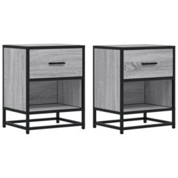 Berkfield Bedside Cabinets 2 Pcs Grey Sonoma 40X31X50 Cm Engineered Wood - thumbnail 2