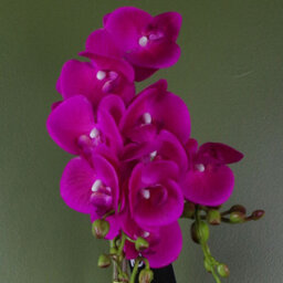 Leaf 54Cm Artificial Orchid Plant Dark Pink Gold Pot - thumbnail 2