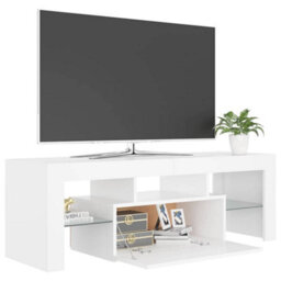 Berkfield Modern Tv Cabinet With Led Lights White 120X35X40 Cm - thumbnail 8