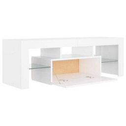 Berkfield Modern Tv Cabinet With Led Lights White 120X35X40 Cm - thumbnail 9