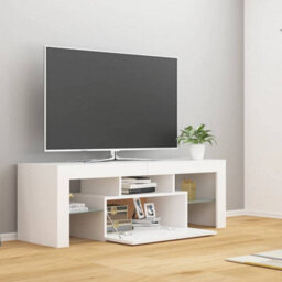 Berkfield Modern Tv Cabinet With Led Lights White 120X35X40 Cm - thumbnail 3
