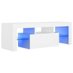 Berkfield Modern Tv Cabinet With Led Lights White 120X35X40 Cm - thumbnail 7