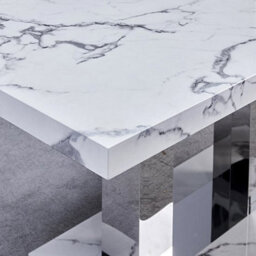 Furniture in Fashion Candice Dining Table Family Kitchen Dining Living Durable Modern 4-6 Seater Diva Marble Effect High Gloss W160Xd90Xh75Cm - thumbnail 4