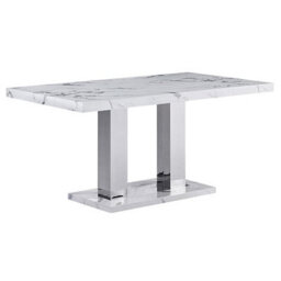 Furniture in Fashion Candice Dining Table Family Kitchen Dining Living Durable Modern 4-6 Seater Diva Marble Effect High Gloss W160Xd90Xh75Cm - thumbnail 3
