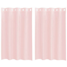 Berkfield Voile Curtains With Grommets 2 Pcs Light Pink 140X175 Cm - thumbnail 2