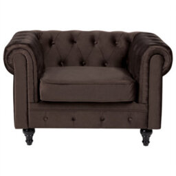 Beliani Living Room Set 4 Seater Chesterfield Velvet Dark Brown - thumbnail 5