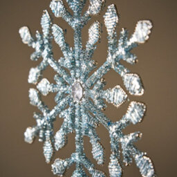 Dibor Light Blue Beaded Snowflake Christmas Decorations Tree Topper - thumbnail 3