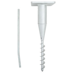 Walplus Steel In-Ground Parasol Base With Rod 16X16X52 Cm - Ground Anchor For Cantilever Umbrellas - thumbnail 1