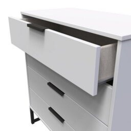 Beijing 4 Drawer Chest Of Drawers In Grey Matt (Ready Assembled) - thumbnail 5