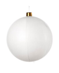 WeRChristmas Inflatable Tinsel Christmas Bauble, White, 76 Cm - thumbnail 1
