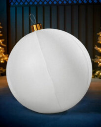WeRChristmas Inflatable Tinsel Christmas Bauble, White, 76 Cm - thumbnail 2