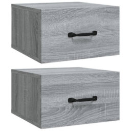 Berkfield Wall-Mounted Bedside Cabinets 2 Pcs Grey Sonoma 35X35X20 Cm - thumbnail 2