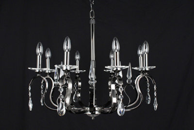 Luminosa Lighting Luminosa Rhinestone Crystal Gun Metal 8 Arm Chandelier