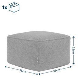 Icon Amara Bouclé Square Footstool Bean Bag, Ivory - thumbnail 3
