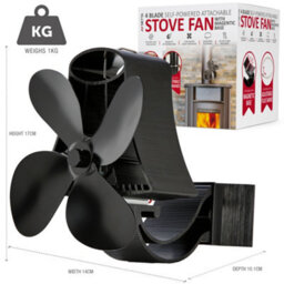 Netta Magnetic 4 Blade Heat-Powered Stove Fan With Adjustable Flue Band - thumbnail 7