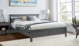 Furniturebox Uk Azure Grey Wooden Solid Pine Quality King Bed Frame (King Size Bed Frame Only) Modern Simple Design - thumbnail 5