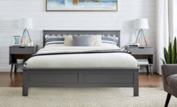 Furniturebox Uk Azure Grey Wooden Solid Pine Quality King Bed Frame (King Size Bed Frame Only) Modern Simple Design - thumbnail 6