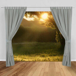 Toolty Outdoor Curtain Waterproof 155X200Cm Gray With Tab-Top Mount For Garden, Balcony, Patio