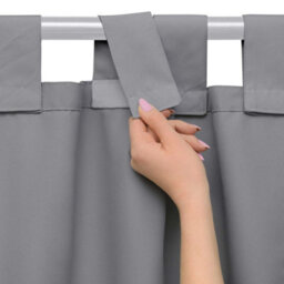 Toolty Outdoor Curtain Waterproof 155X200Cm Gray With Tab-Top Mount For Garden, Balcony, Patio - thumbnail 6