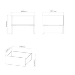 Beijing 1 Drawer Bedside Cabinet In Grey Oak (Ready Assembled) - thumbnail 7