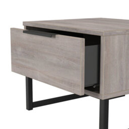 Beijing 1 Drawer Bedside Cabinet In Grey Oak (Ready Assembled) - thumbnail 6