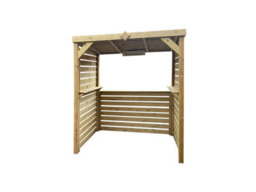 Edecks Deluxe The Vista Wooden Bbq Shelter With Inner Shelves 6 X 7Ft - Full Sides Open Back Outdoor Garden Barbecue Grill Gazebo - thumbnail 5