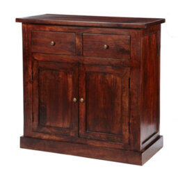 Wyld Haus Oxford Mahogany Mango Wood Storage Cabinet 2 Drawers 2 Doors - 90Cm W X 45Cm D X 90Cm H - thumbnail 2