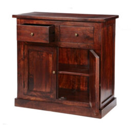 Wyld Haus Oxford Mahogany Mango Wood Storage Cabinet 2 Drawers 2 Doors - 90Cm W X 45Cm D X 90Cm H - thumbnail 3