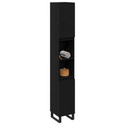 Walplus Bathroom Cabinet Black Oak 30 X 30 X 190 Cm Engineered Wood - thumbnail 3