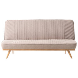 Beliani Sofa Bed 2 Seater Kalfafel Fabric Light Brown