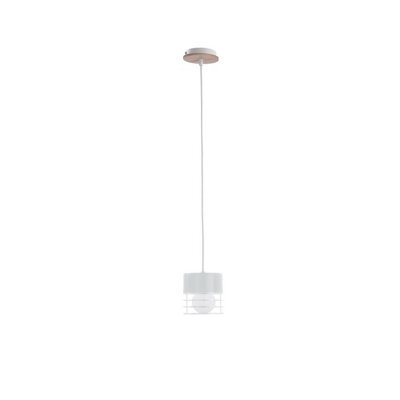 Luminosa Lighting Luminosa Casa Slim Pendant Ceiling Light White, Wood, 12Cm, 1X E27