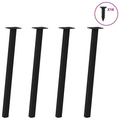 Berkfield Console Table Legs 4 Pcs Black 72 Cm Steel - image 1