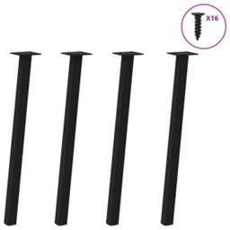Berkfield Console Table Legs 4 Pcs Black 72 Cm Steel - thumbnail 1