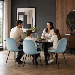 Bravich Ron Velvet Dining Chair - Blue - thumbnail 6