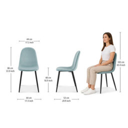 Bravich Ron Velvet Dining Chair - Blue - thumbnail 8