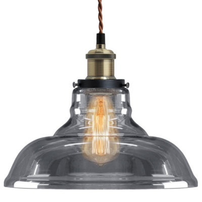 Long Life Lamps Company Modern Vintage Shadow Glass Light Shade Smoked Ceiling Lamp M0091 - image 1