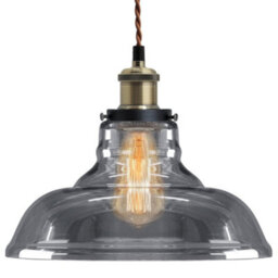 Long Life Lamps Company Modern Vintage Shadow Glass Light Shade Smoked Ceiling Lamp M0091 - thumbnail 1