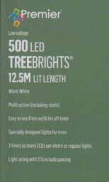 Premier Decorations Limited 500 Led Treebrights Warm White Multi-Action 12.5M Lit Length Green Cable - thumbnail 5