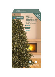 Premier Decorations Limited 500 Led Treebrights Warm White Multi-Action 12.5M Lit Length Green Cable - thumbnail 2