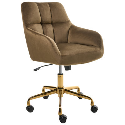 Beliani Desk Chair Palmdale Velvet Brown - image 1