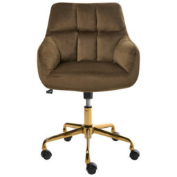 Beliani Desk Chair Palmdale Velvet Brown - thumbnail 5