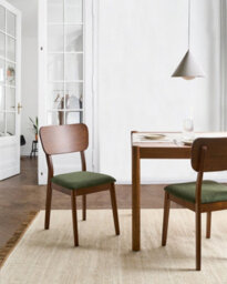 Beliani Set Of 2 Dining Chairs Minier Wood Green/ Dark Brown - thumbnail 2