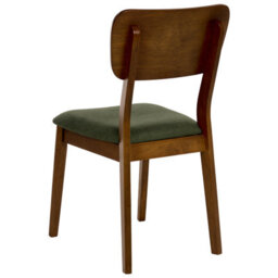 Beliani Set Of 2 Dining Chairs Minier Wood Green/ Dark Brown - thumbnail 6